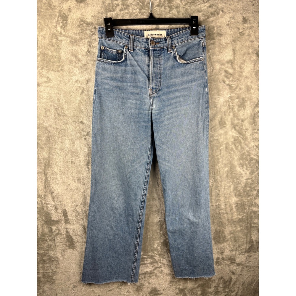 Reformation Fawcett Jean Womens 25 Light Wash‎ Straight Leg Y2K Retro Denim
